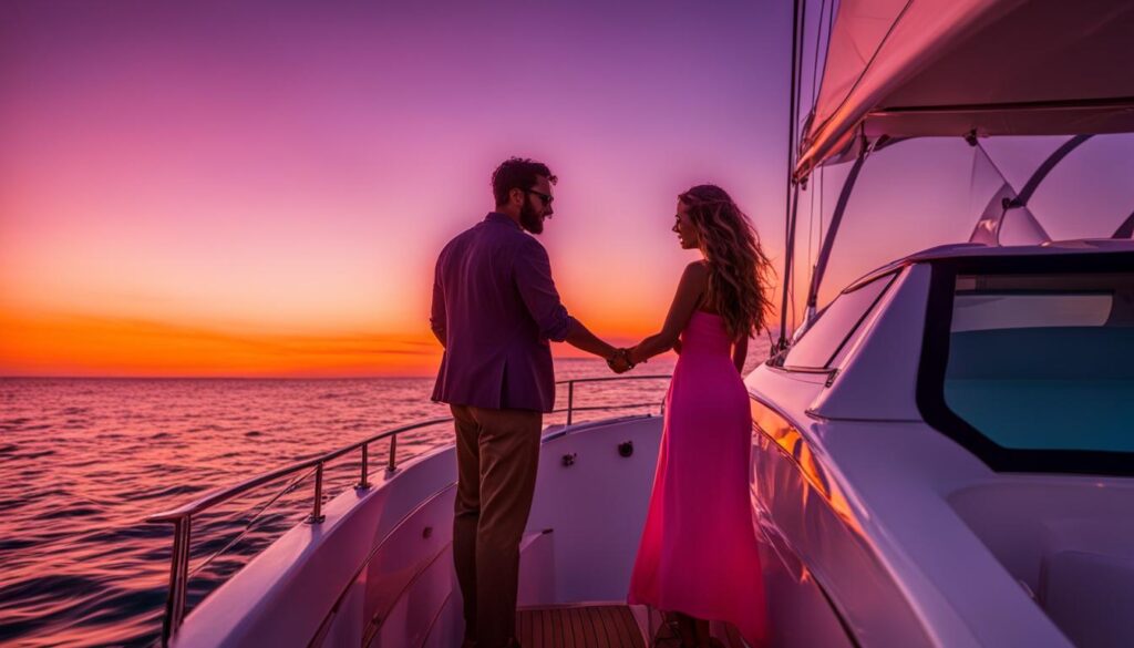 romantic sunset cruise in Naples